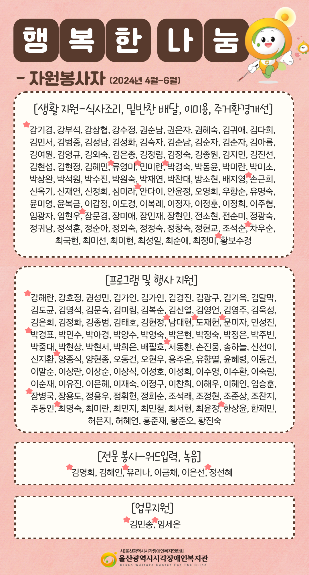 2024년 2분기 자원봉사자 명단
