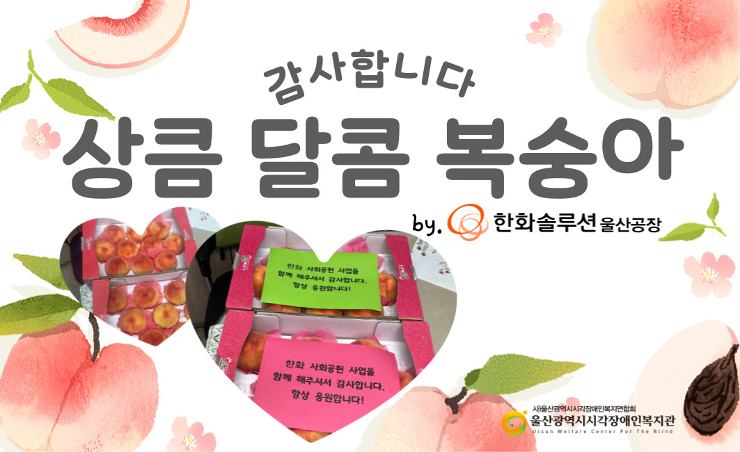 한화솔루션(주) 울산공장 복숭아 전달 사진
