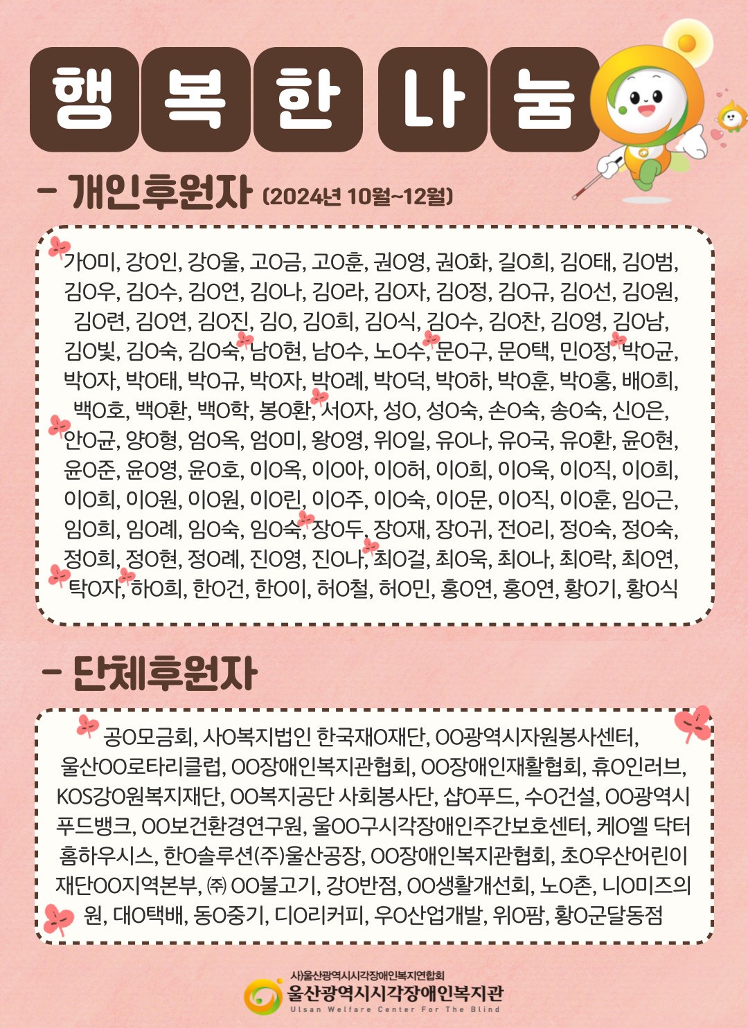 2024년 4분기 후원자 명단